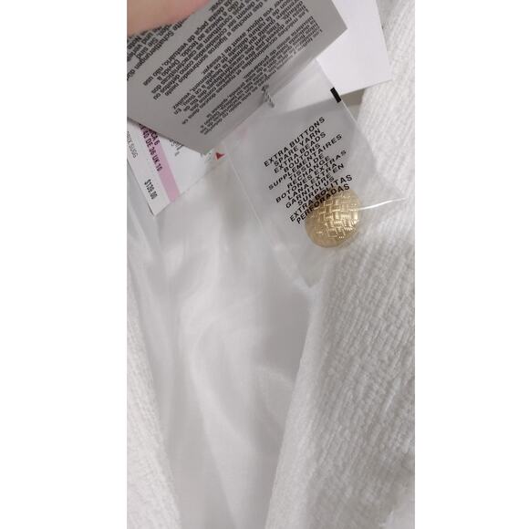 Kasper Women's Tweed One-Button Fringe Blazer White Size 6 NWT - Picture 14 of 15